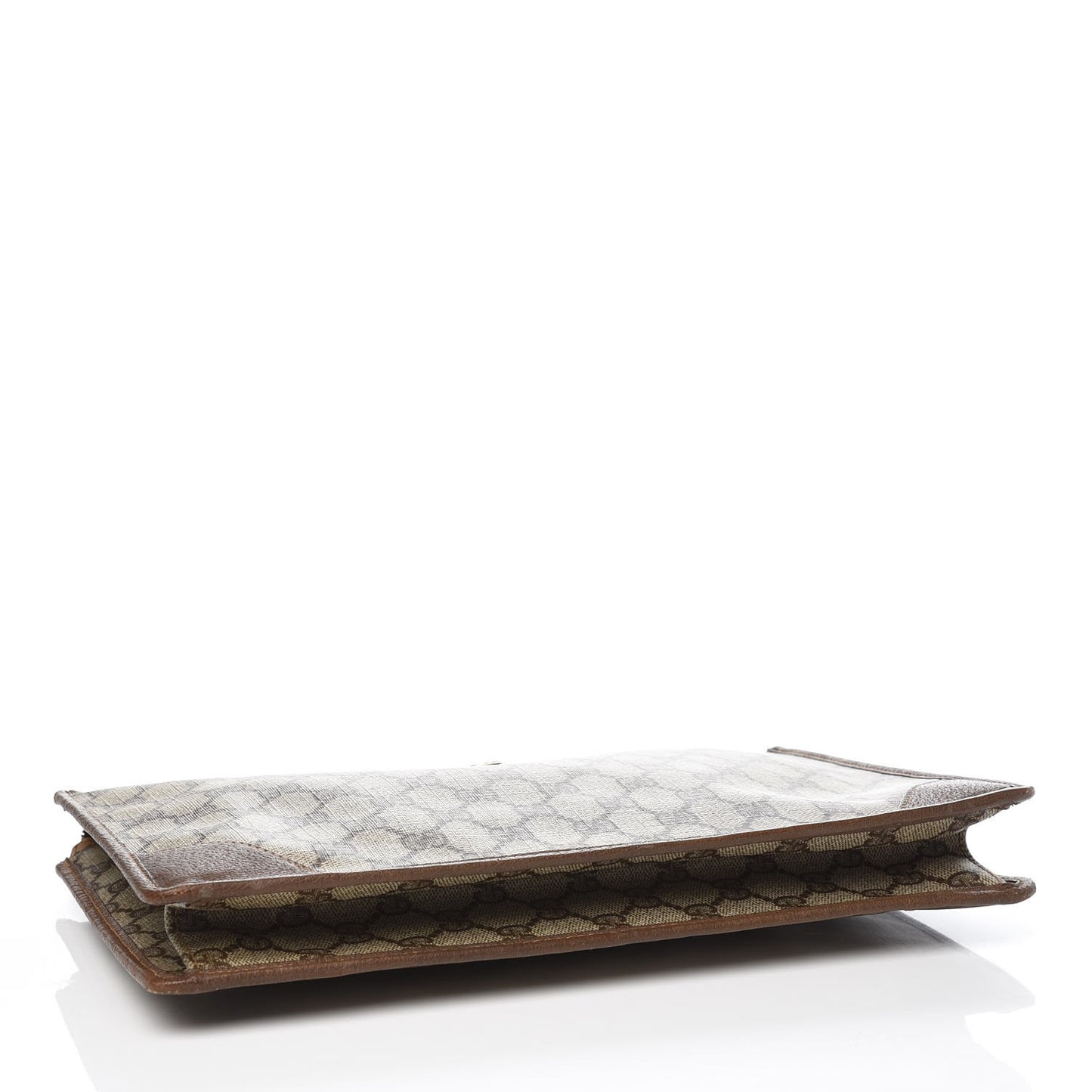 GG Supreme Monogram Large Zip Pouch Beige Brown