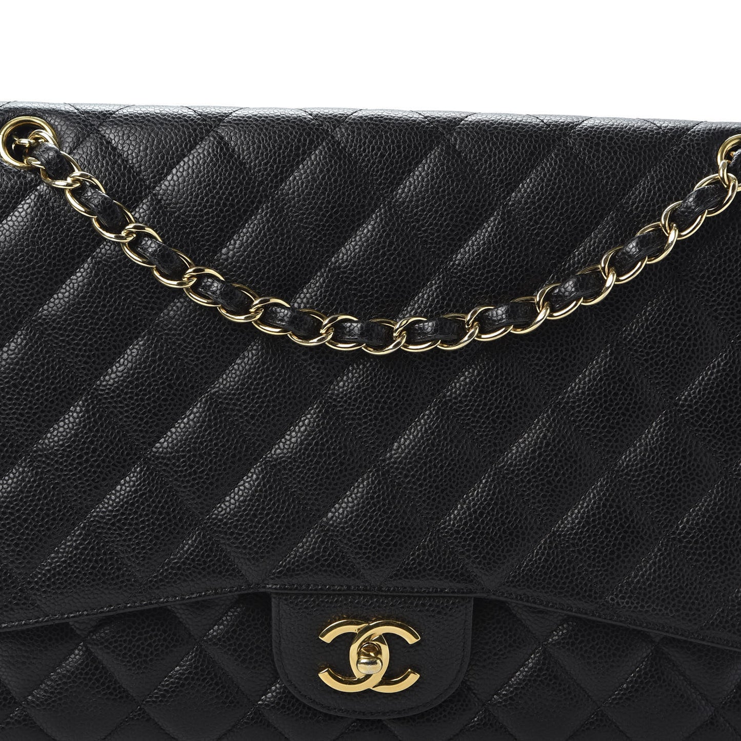 Caviar Quilted Maxi Single Flap Black