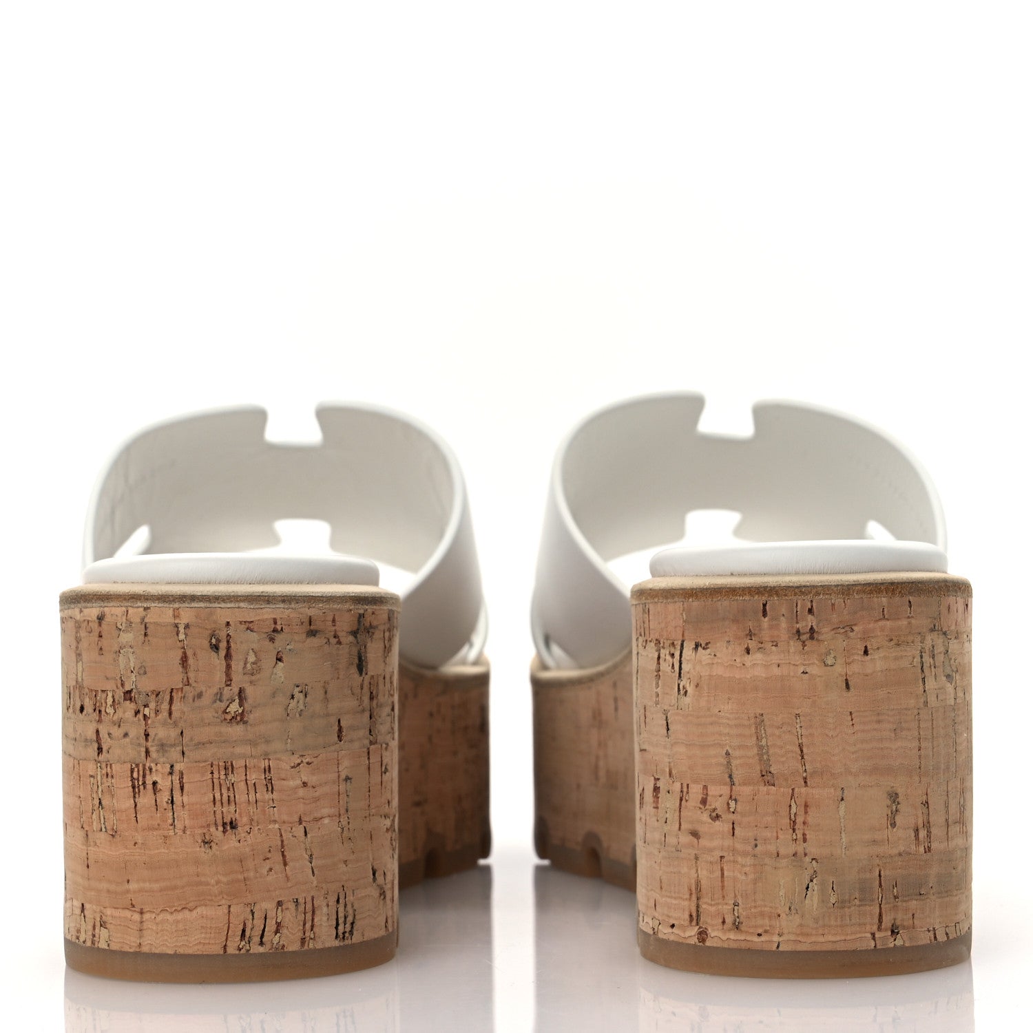 Hermes Calfskin Cork Eze 30 Sandals 38 White 6 of 12