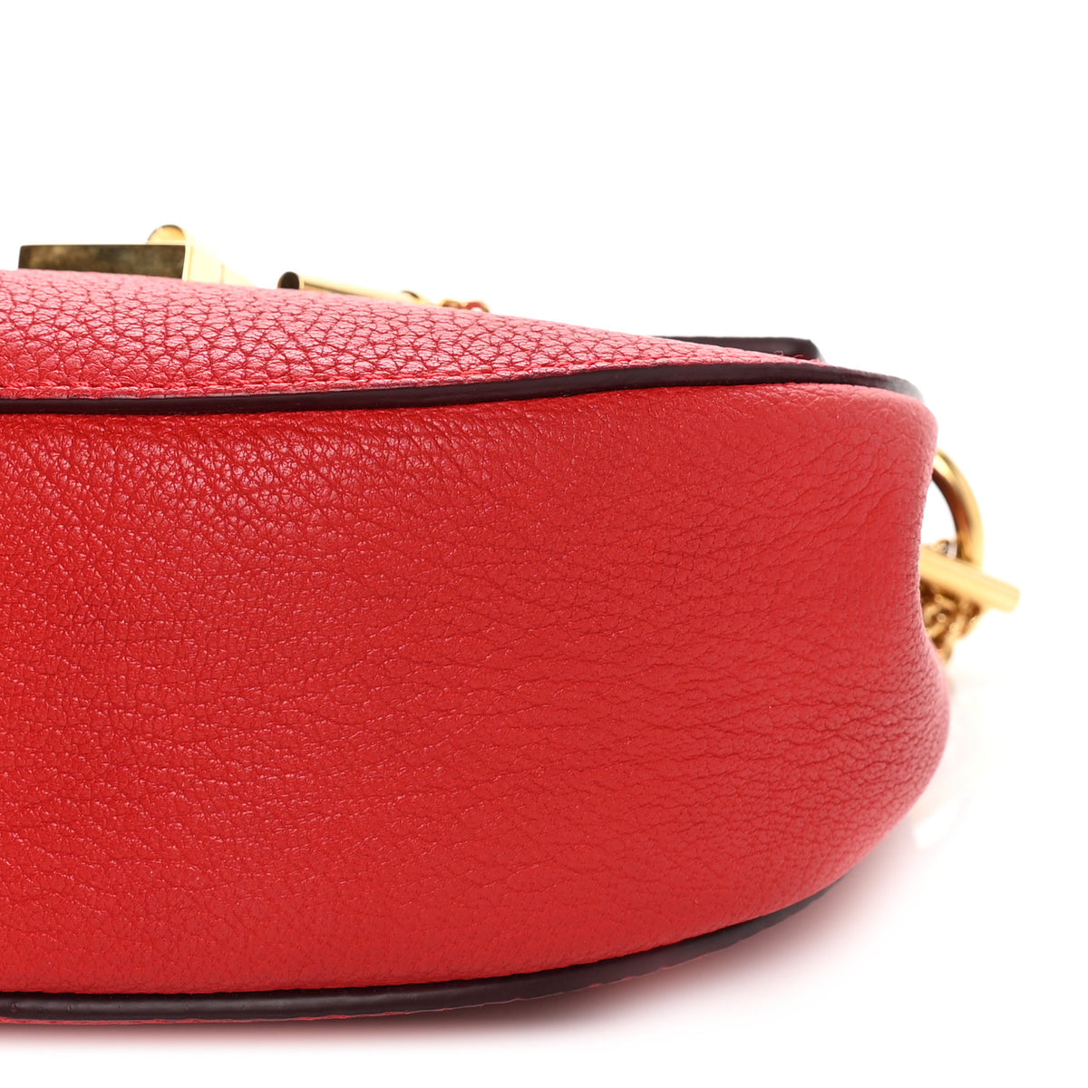 Chloe Grained Lambskin Medium Drew Shoulder Bag Plaid Red 8 of 8