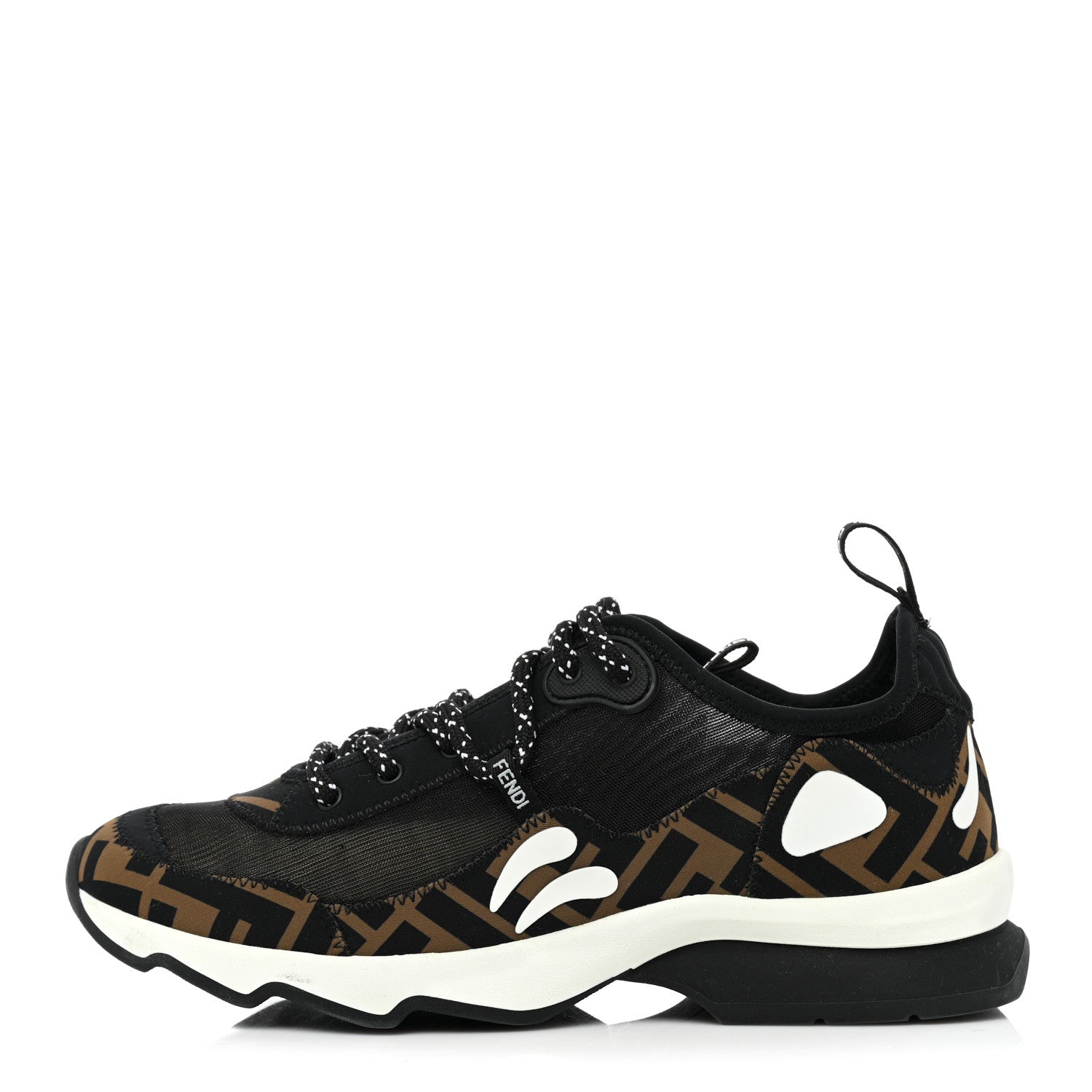 Fendi Technical Mesh Lycra FFreedom Patchwork Sneakers 37.5 Black Tobacco 1 of 11