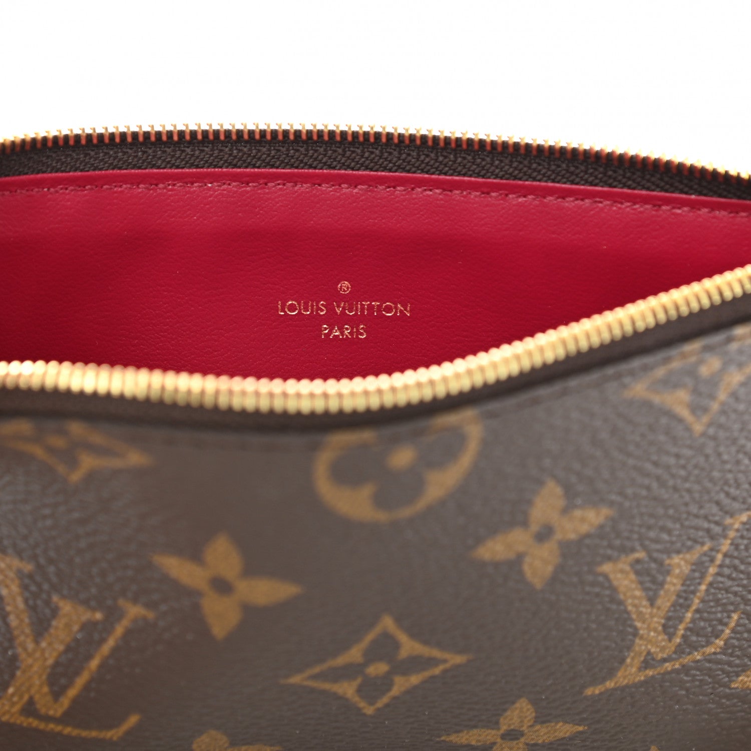 Louis Vuitton Monogram Felicie Chain Wallet Zippered Insert Fuchsia 6 of 7