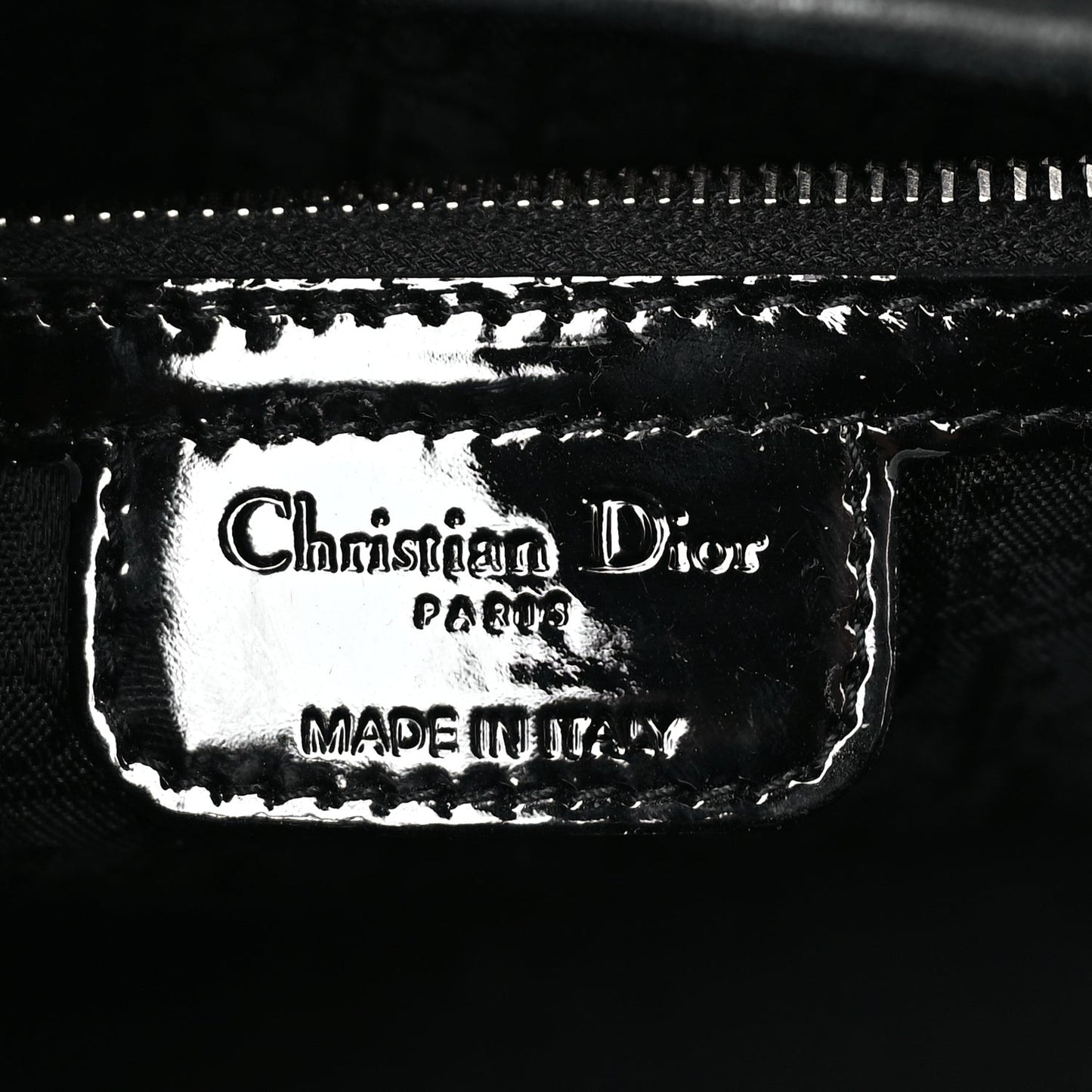 Patent Cannage Large Lady Dior Black