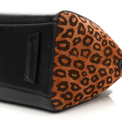 Givenchy Calfskin Suede Leopard Print Small Antigona Black 10 of 10