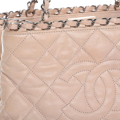 Chanel Lambskin Quilted Mini Chain Me Tote Light Beige 9 of 13
