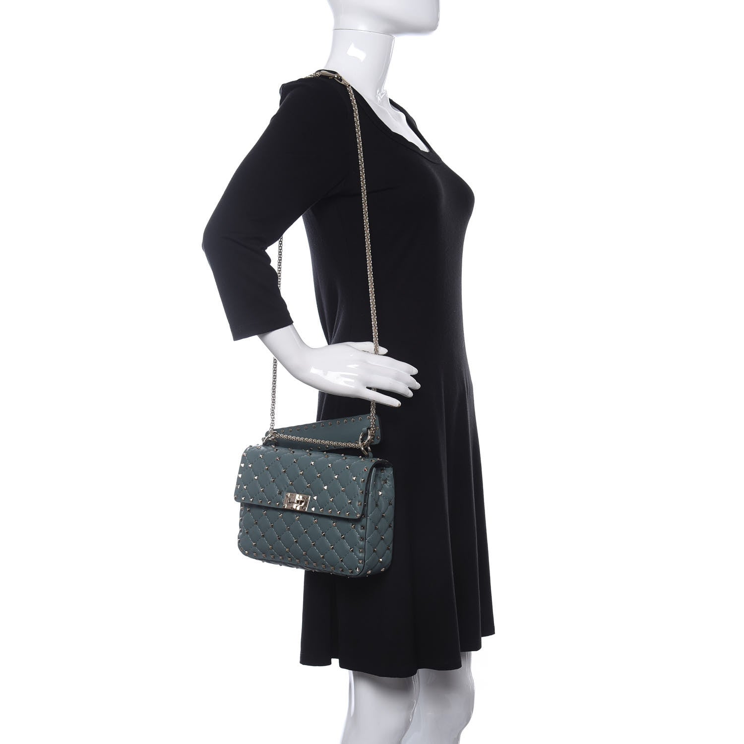 Valentino Garavani Nappa Medium Rockstud Spike Shoulder Bag Giada 2 of 12