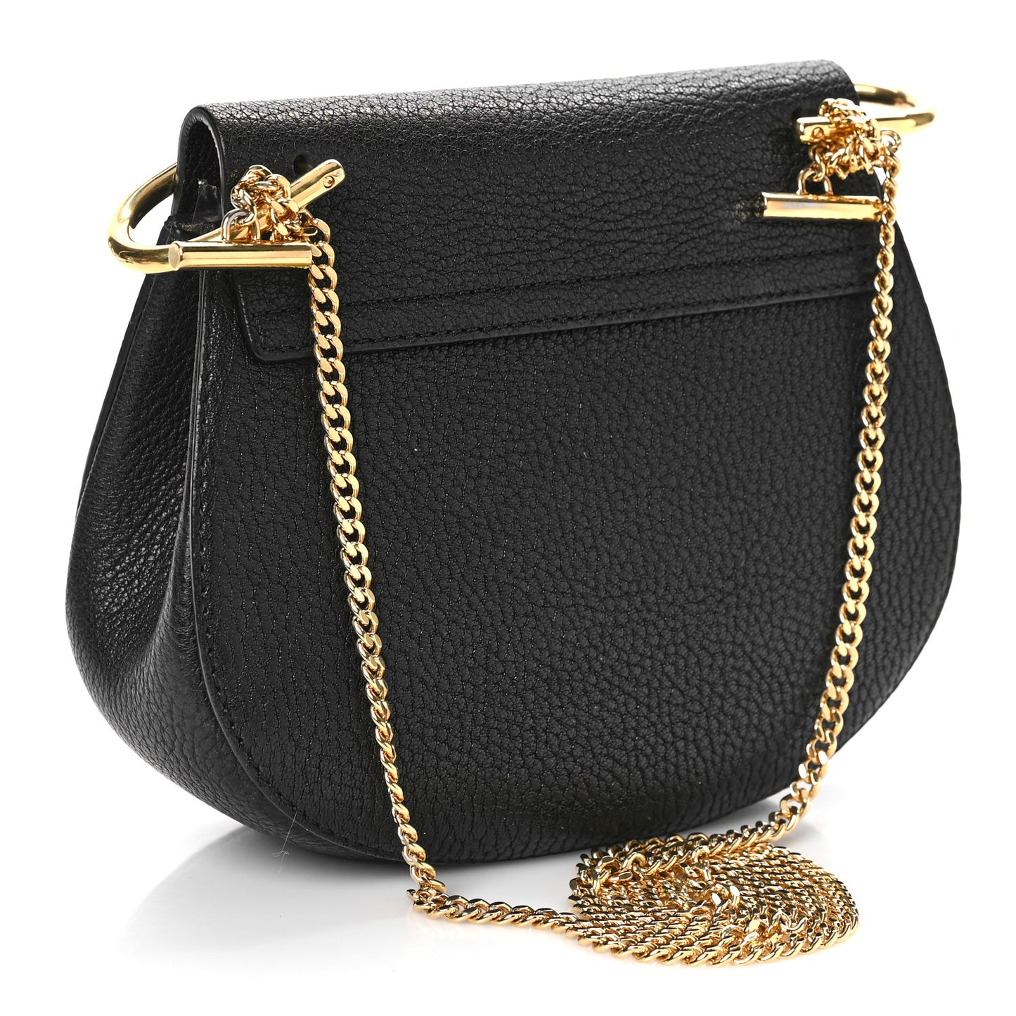 Grained Lambskin Mini Drew Shoulder Bag Black