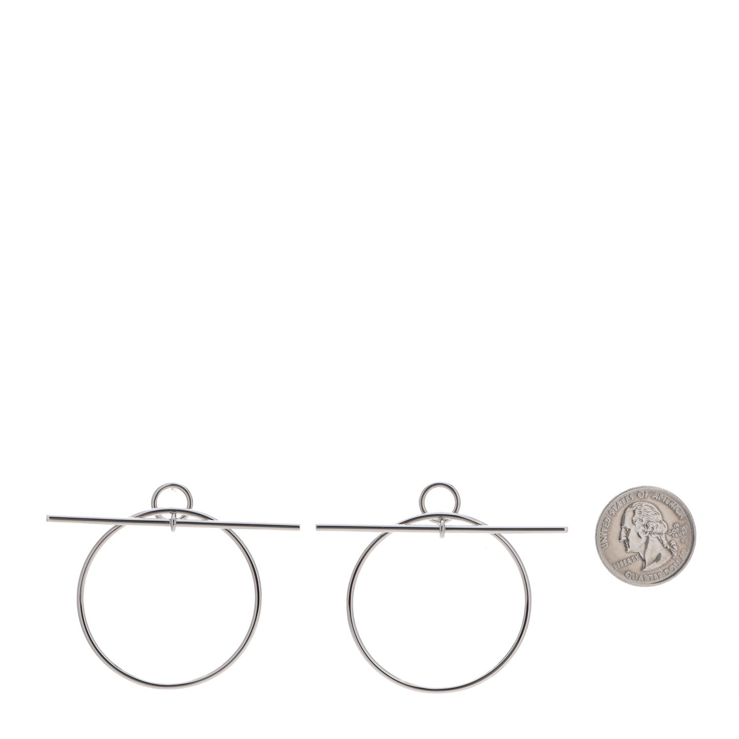 Hermes Sterling Silver MM Loop Earrings 2 of 7
