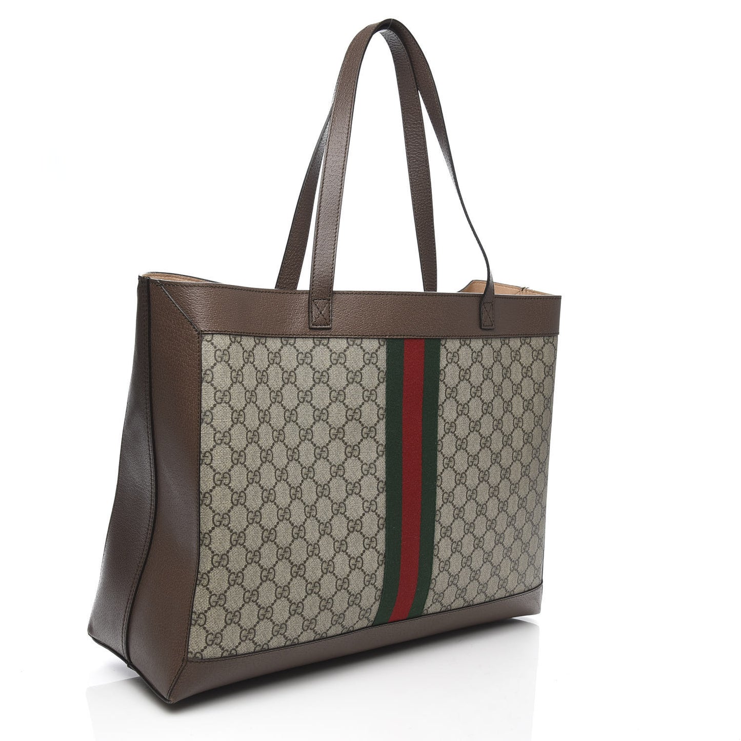 GG Supreme Monogram Web Ophidia Tote Brown