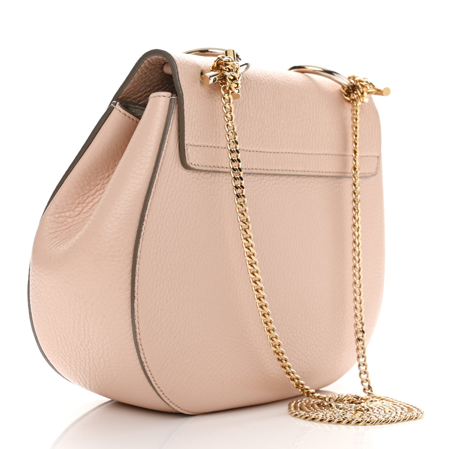 Chloe Grained Lambskin Medium Drew Shoulder Bag Cement Pink 3 of 11