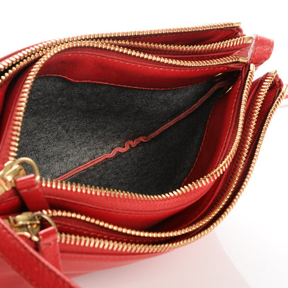 Celine Lambskin Small Trio Crossbody Bag Red 5 of 12