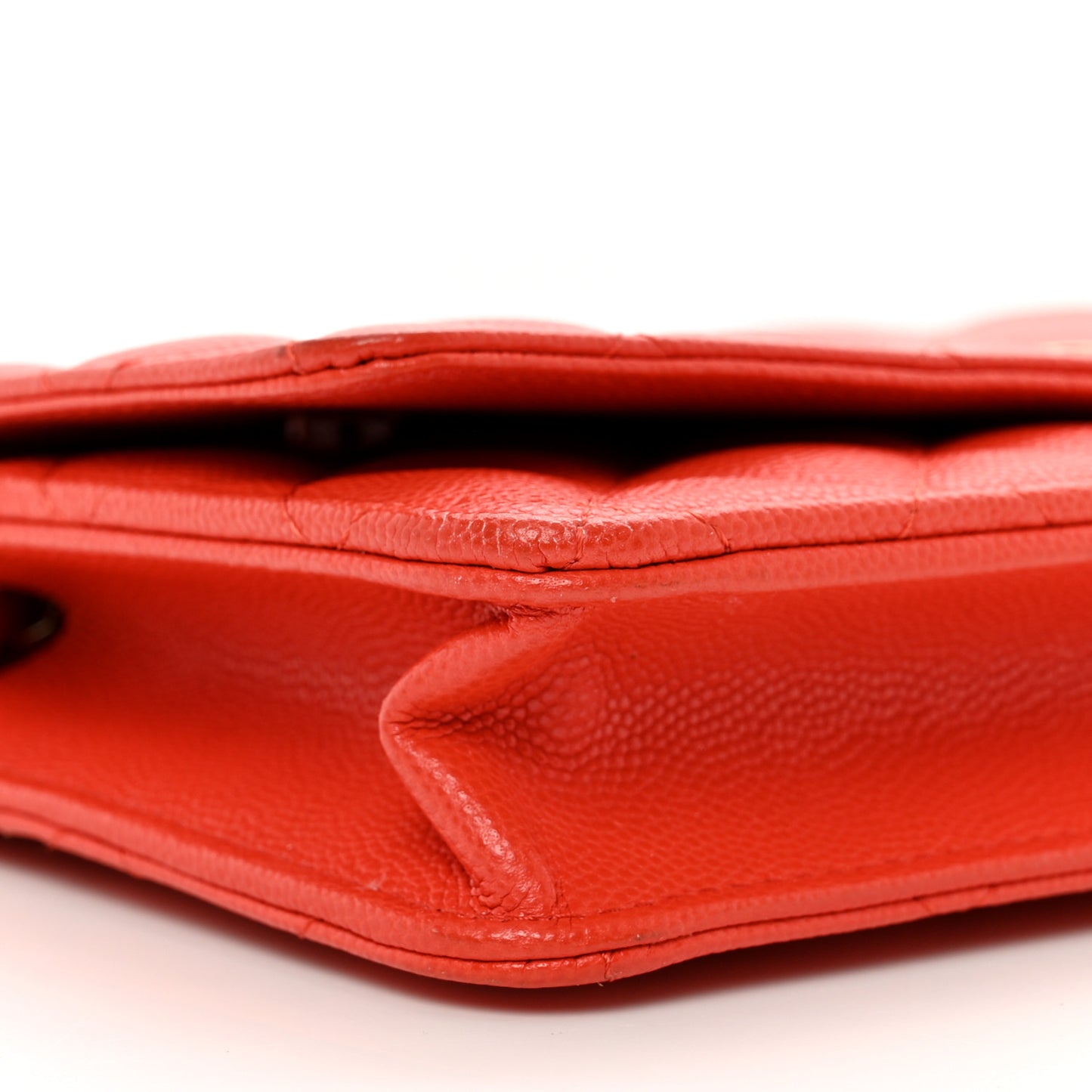 Caviar Quilted Wallet on Chain WOC Orange