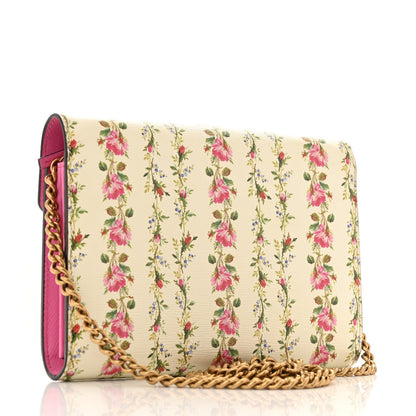 Gucci Calfskin Floral Print Mini Dionysus Chain Wallet Ivory Pink 3 of 7