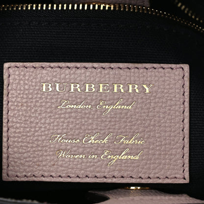 Burberry Derby Calfskin House Check Small Banner Tote Pale Orchid 5 of 8