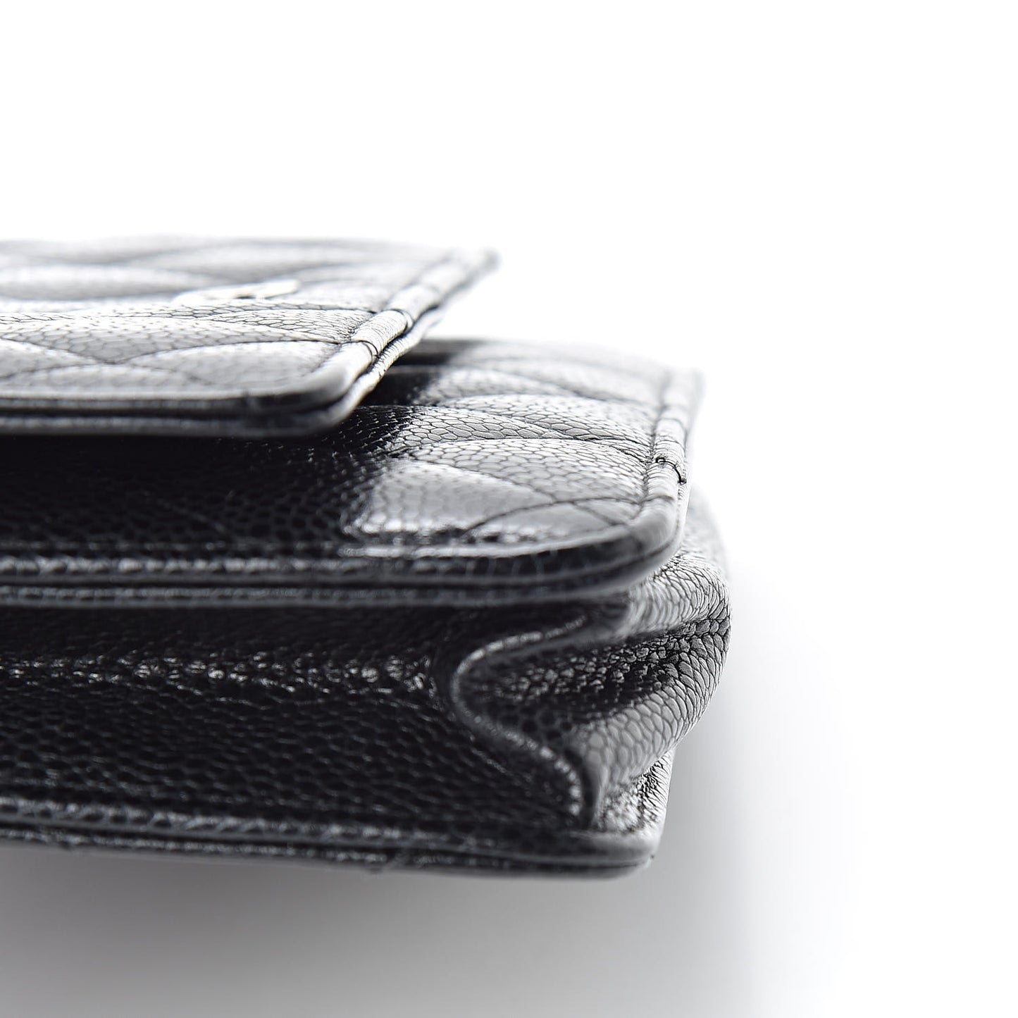 Caviar Quilted Wallet On Chain WOC Black