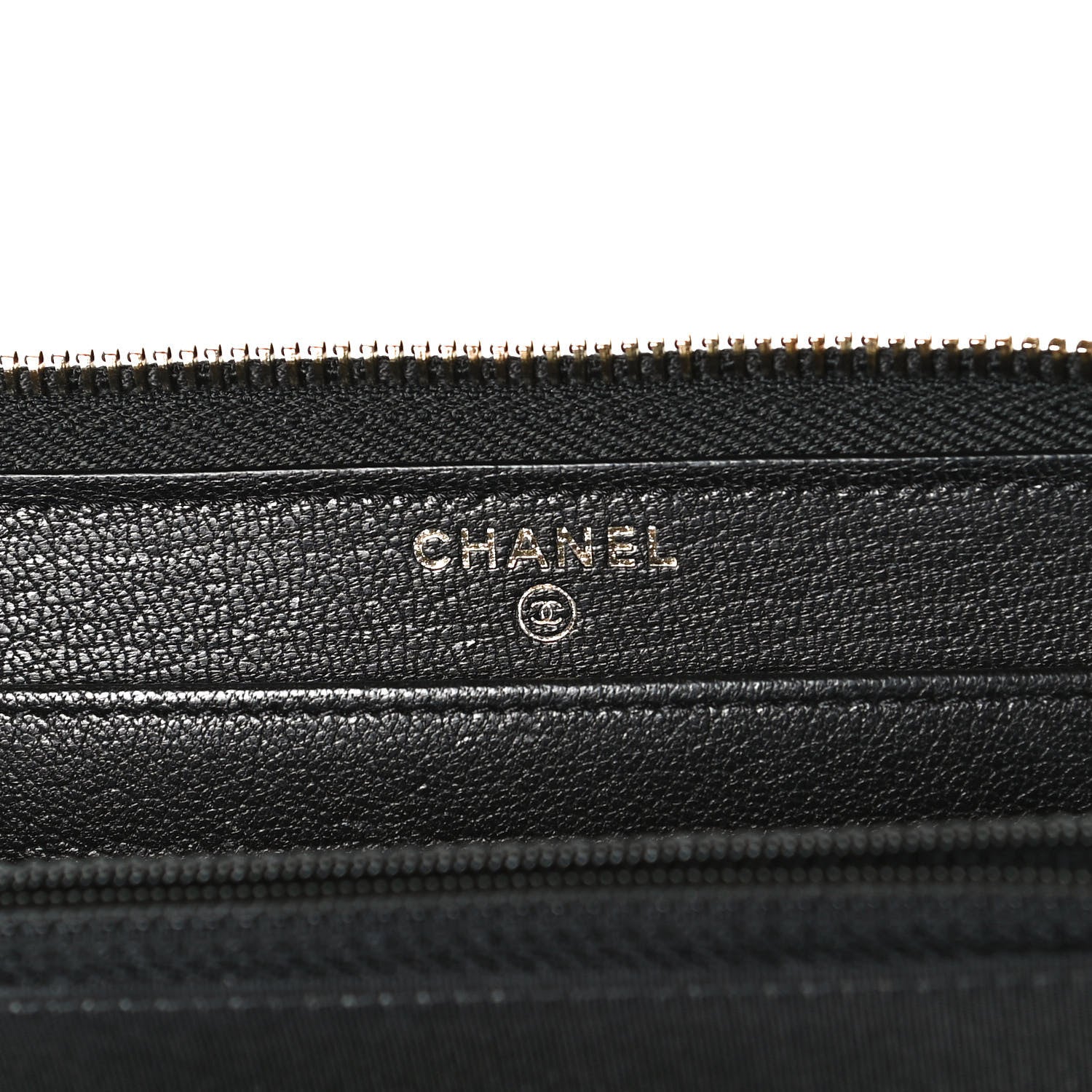 Chanel Patent Quilted Large Gusset Zip Around Wallet Black 6 of 11