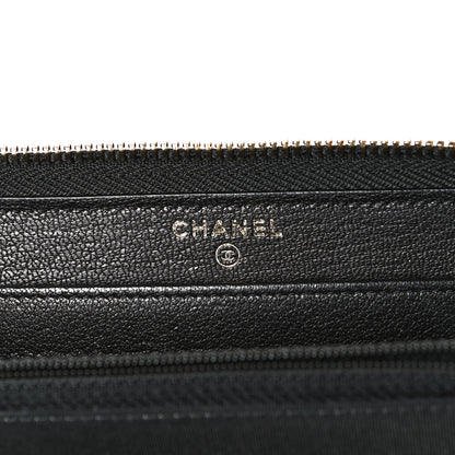 Chanel Patent Quilted Large Gusset Zip Around Wallet Black 6 of 11