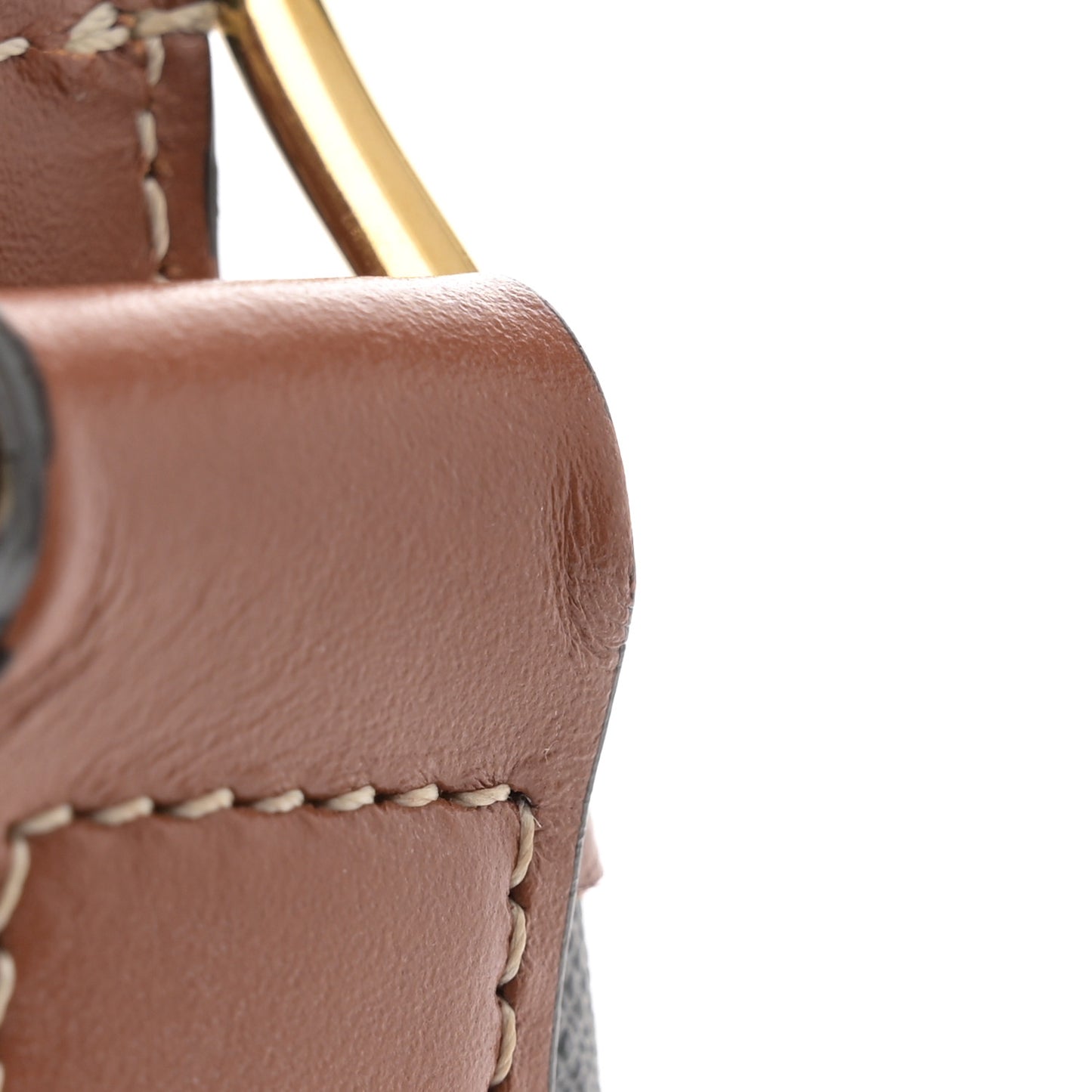 Triomphe Canvas Calfskin Small Bucket Bag Tan