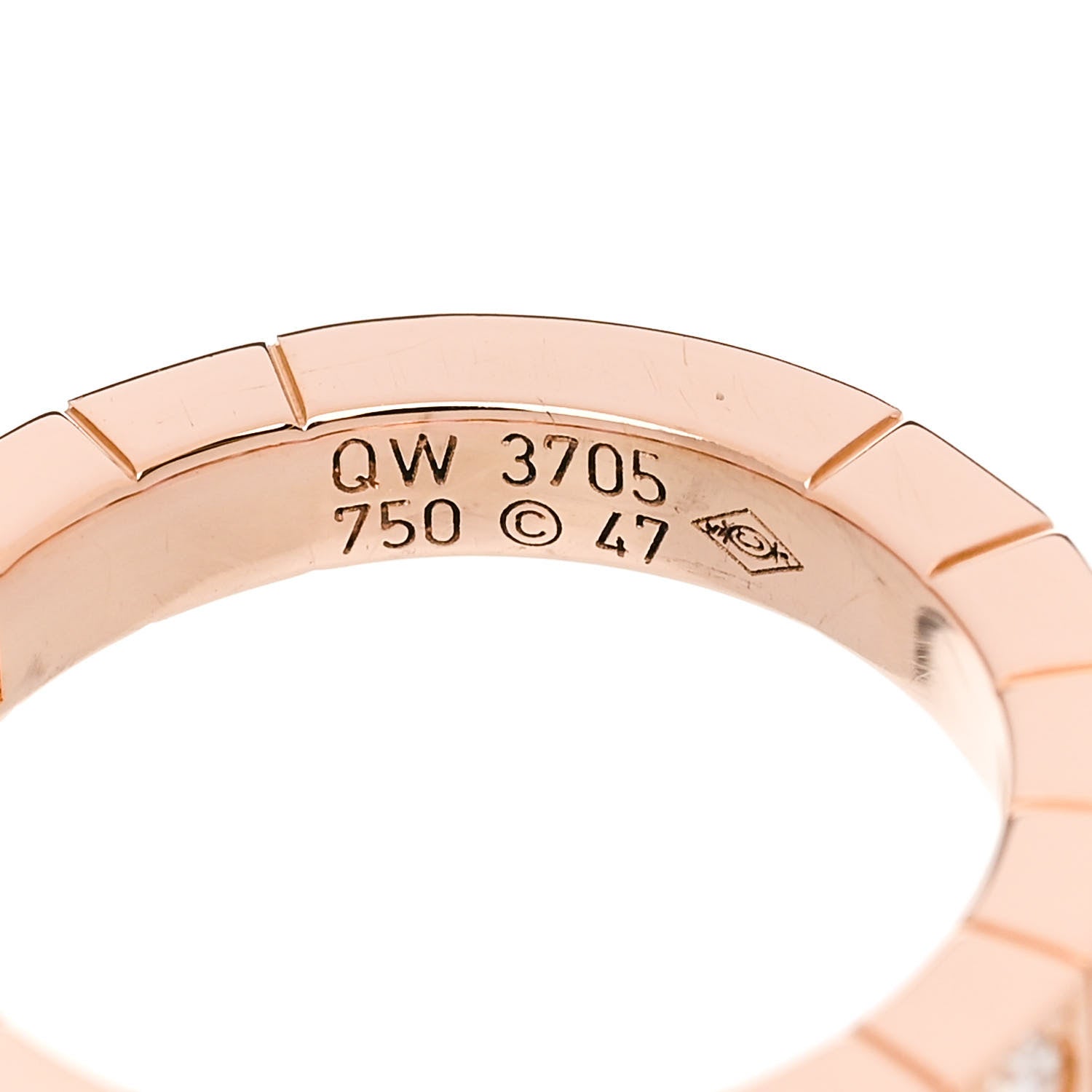 Cartier 18K Pink Gold Diamond Pink Sapphire Lanieres Ring 47 4.25 4 of 5