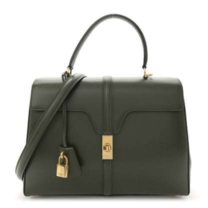 Celine Satinated Calfskin Medium 16 Top Handle Bag Khaki 1 of 12