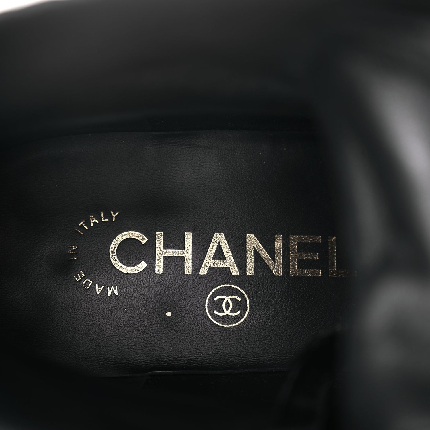 Chanel Shiny Calfskin Velvet Pearl Combat Short Boots  Black 7 of 10