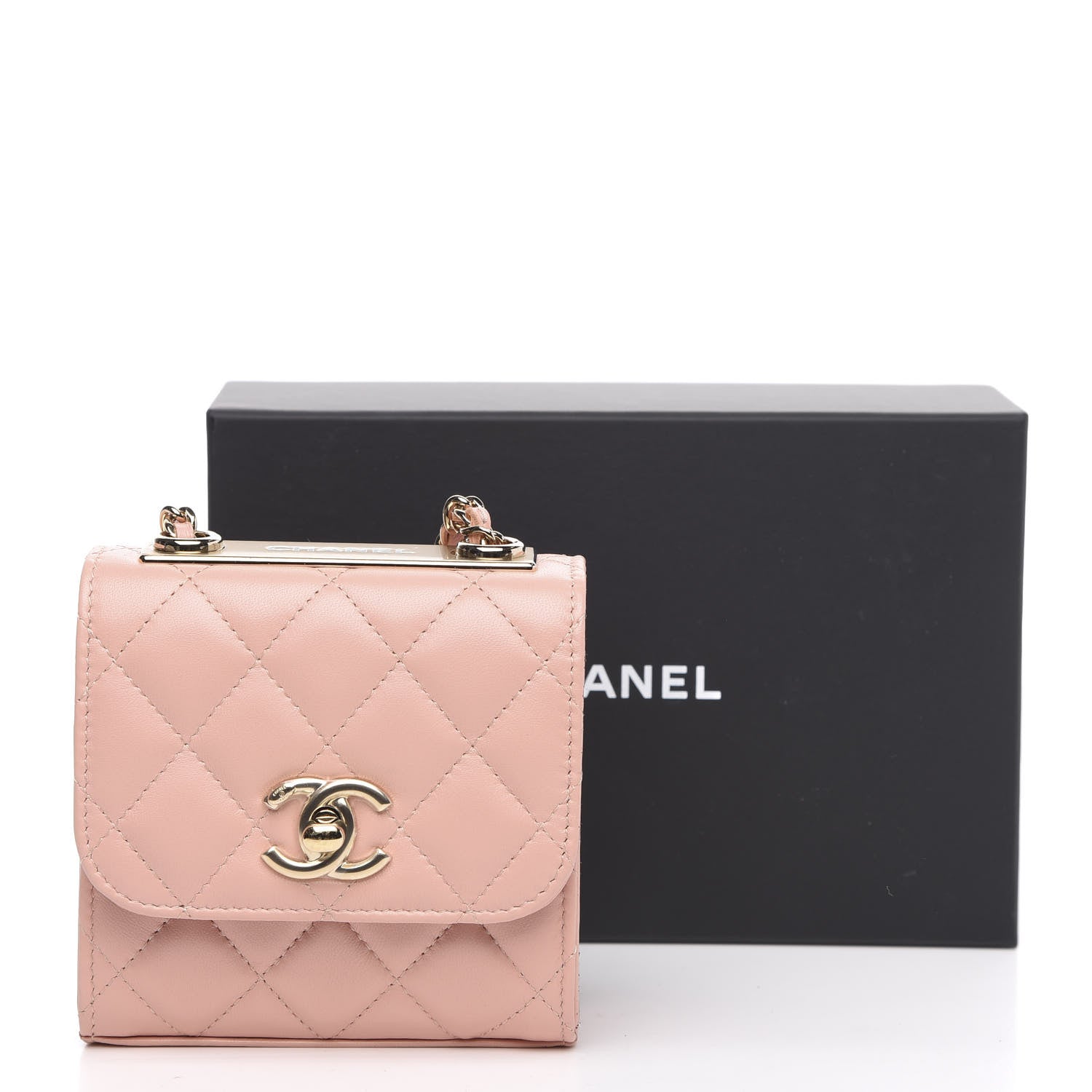 Chanel Lambskin Quilted Mini Trendy CC Clutch With Chain Light Pink 11 of 11