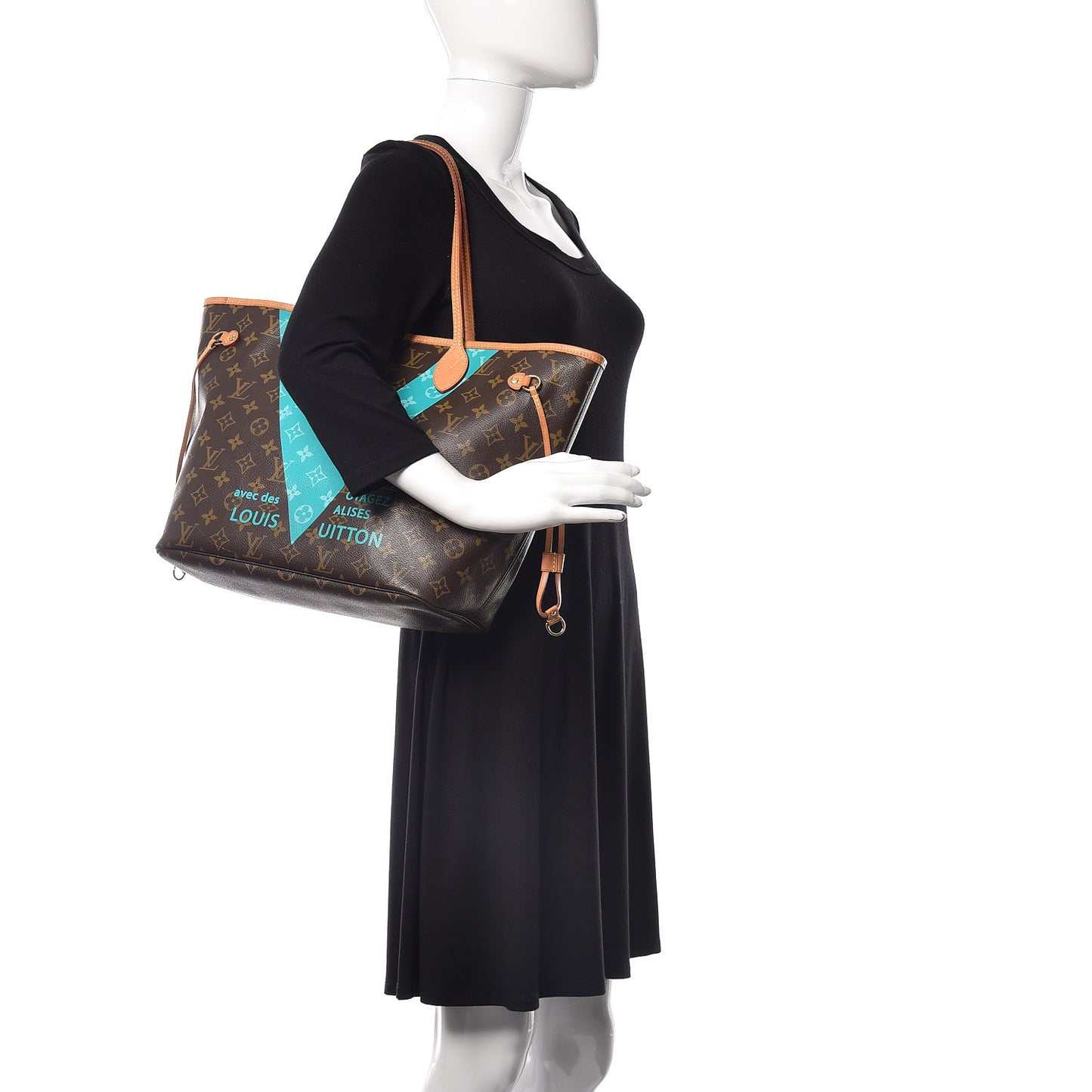 Monogram V Neverfull MM Turquoise