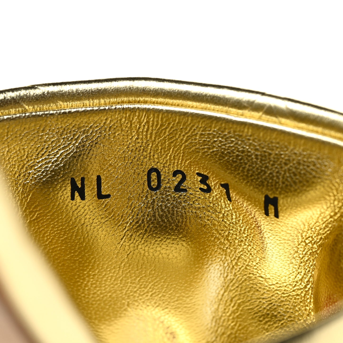 Metallic Lambskin Embossed Monogram Revival Flat Mules 37 Gold