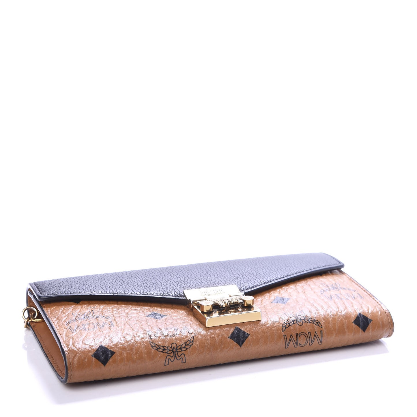 Visetos Large Patricia Wallet On Chain Cognac Black