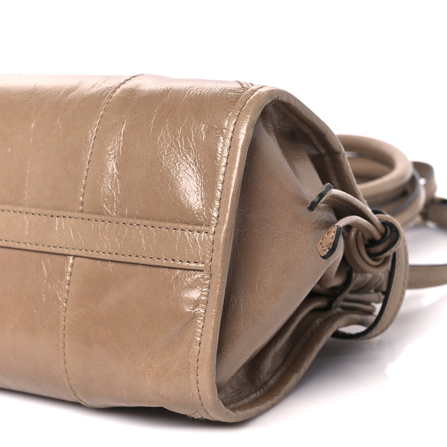 Glossy Calfskin Triangle Medium Bonnie Shoulder Bag Cameo