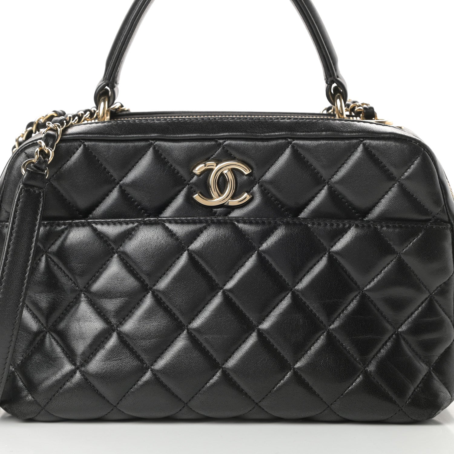 Chanel Lambskin Quilted Medium Trendy CC Bowling Bag Black 9 of 15
