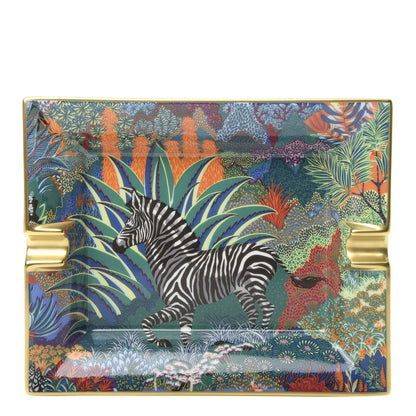 Hermes Porcelain Mountain Zebra Ashtray Chlorophylle 1 of 6