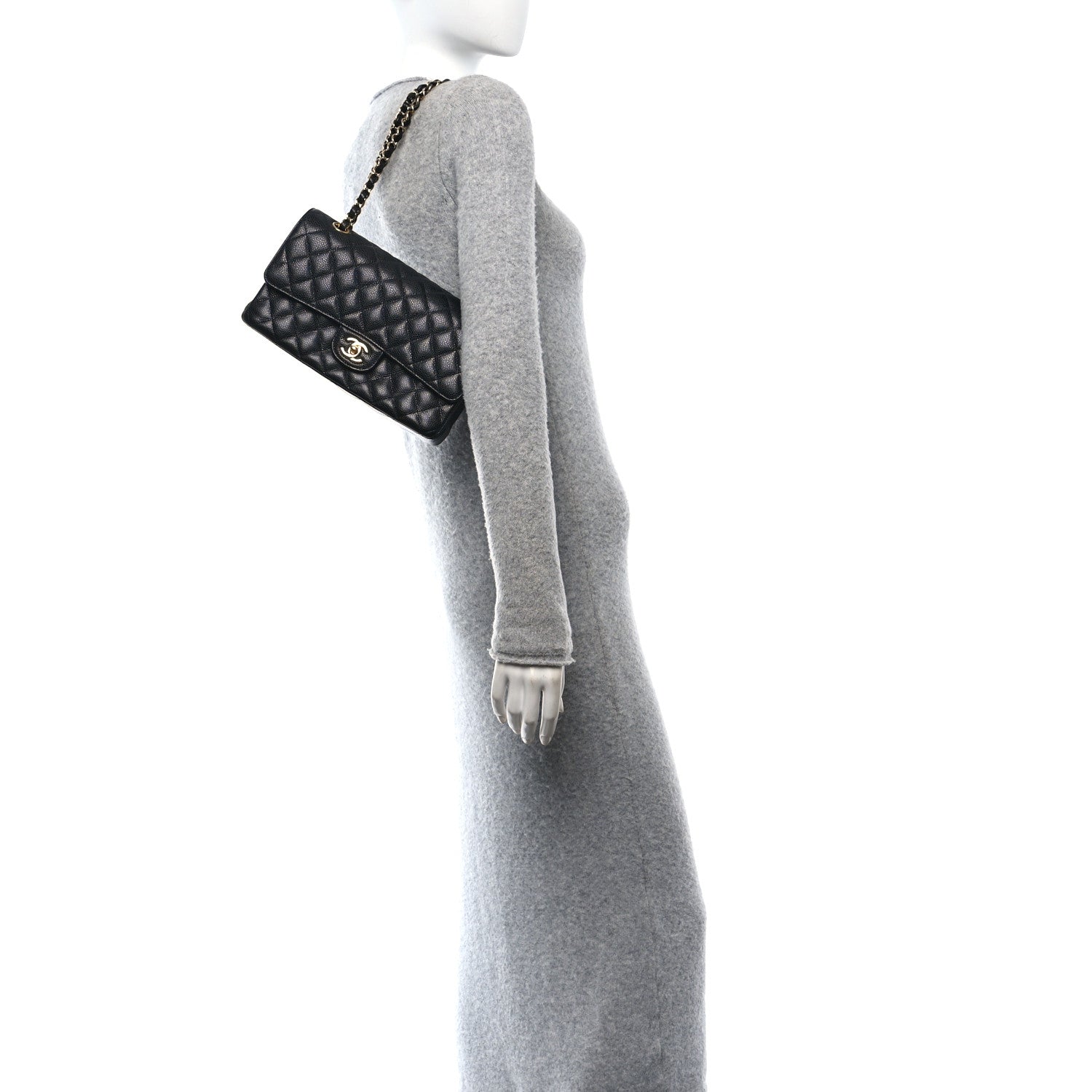 Chanel Caviar Quilted Medium Double Flap Black 2 of 11