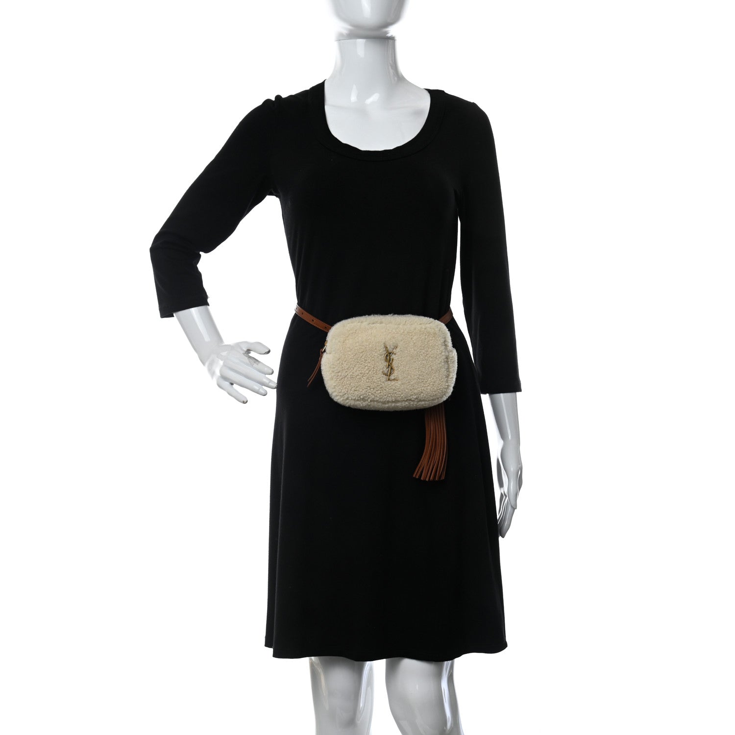 Saint Laurent Shearling Monogram Lou Belt Bag Beige 2 of 14