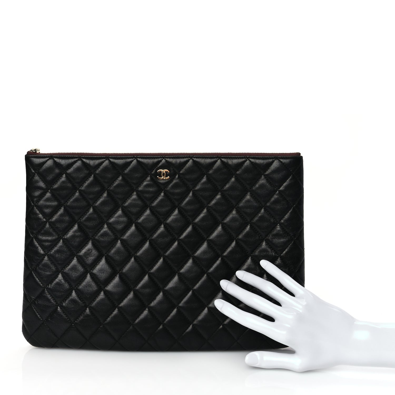 Chanel Lambskin Quilted Large Case Black 2 of 8