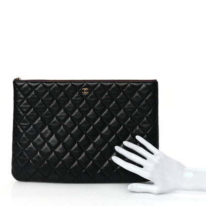 Chanel Lambskin Quilted Large Case Black 2 of 8