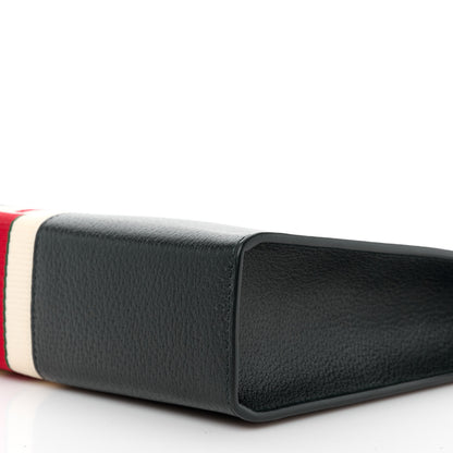 Gucci Textured Dollar Calfskin Nylon Gucci Stripe New Web Cosmetic Case Black Ecru Verde Rosso 11 of 12