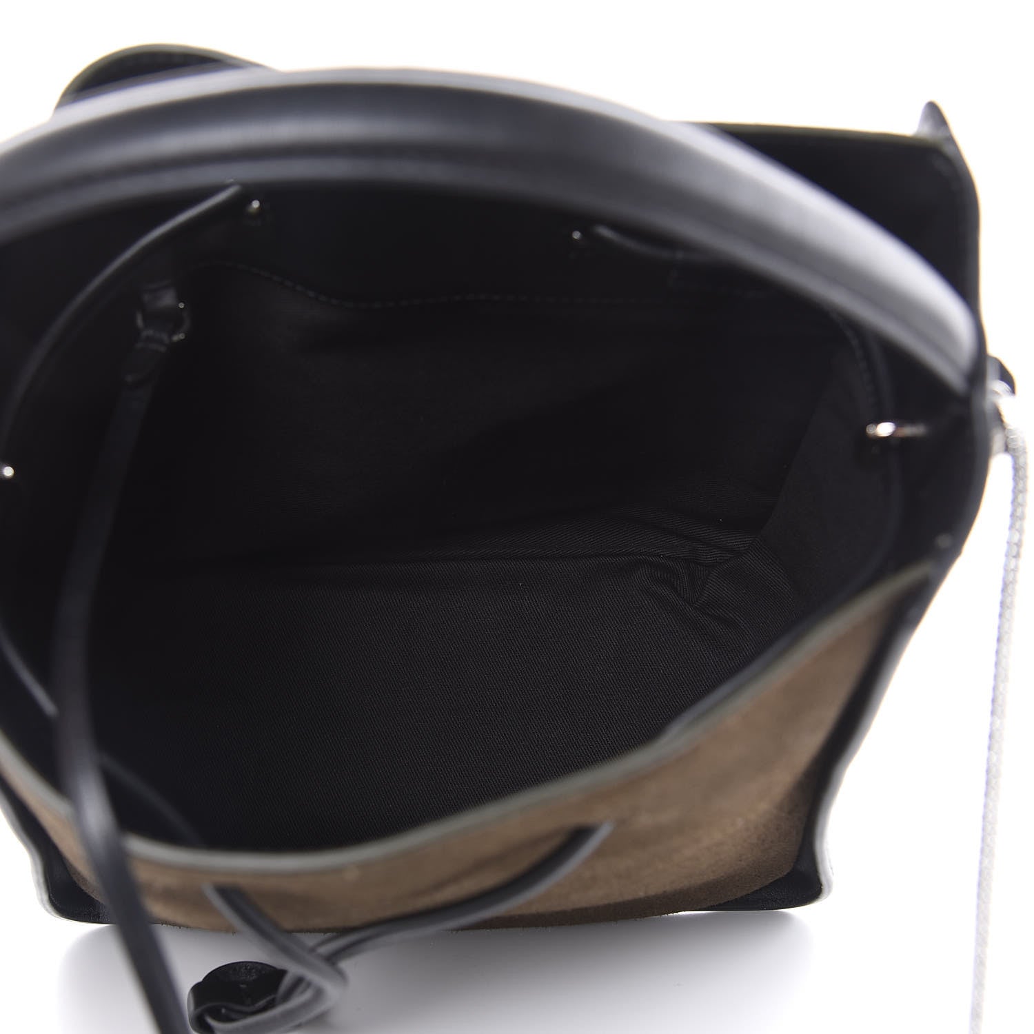 3.1 Phillip Lim 3.1 Smooth Calfskin Suede Bi-Color Small Soleil Bucket Drawstring Dark Moss Black 6 of 14