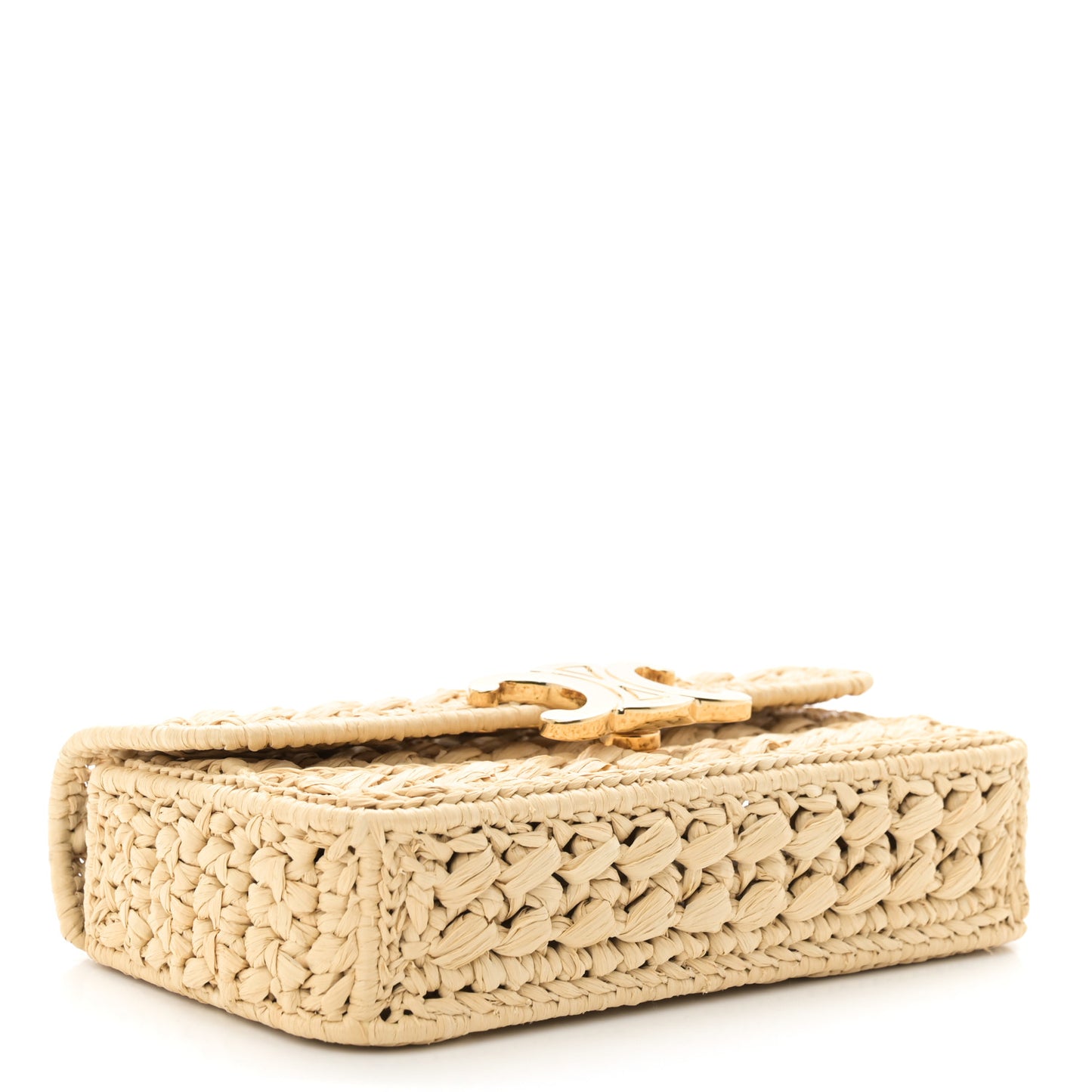 Raffia Effect Claude Chain Shoulder Bag Natural
