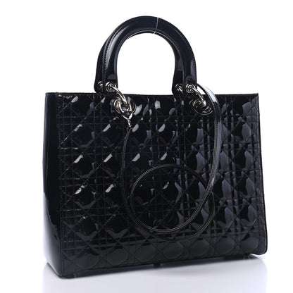 Christian Dior Patent Cannage Large Lady Dior Black 2 of 5