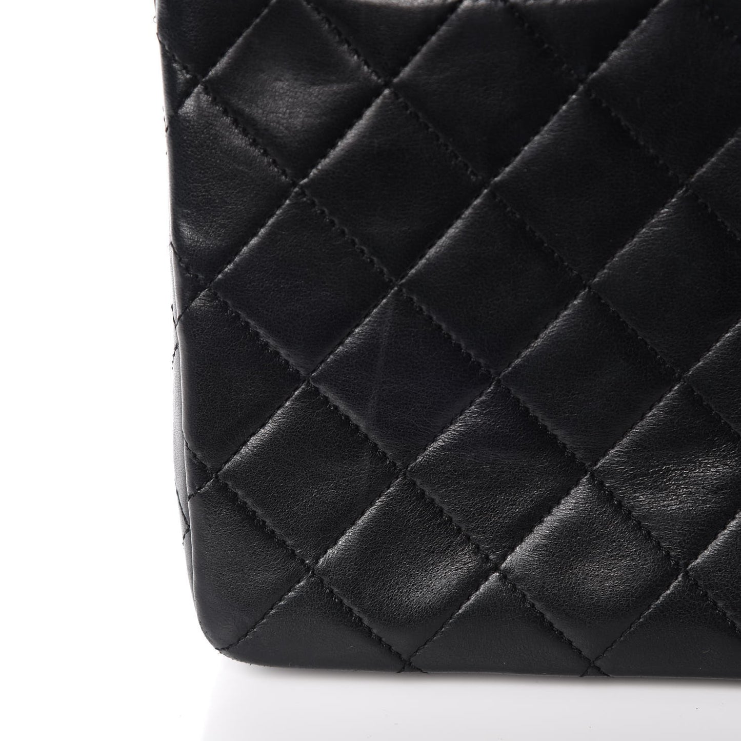 Lambskin Quilted Medium Double Flap Black