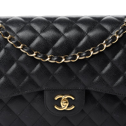 Chanel Caviar Quilted Jumbo Double Flap Black 10 of 11