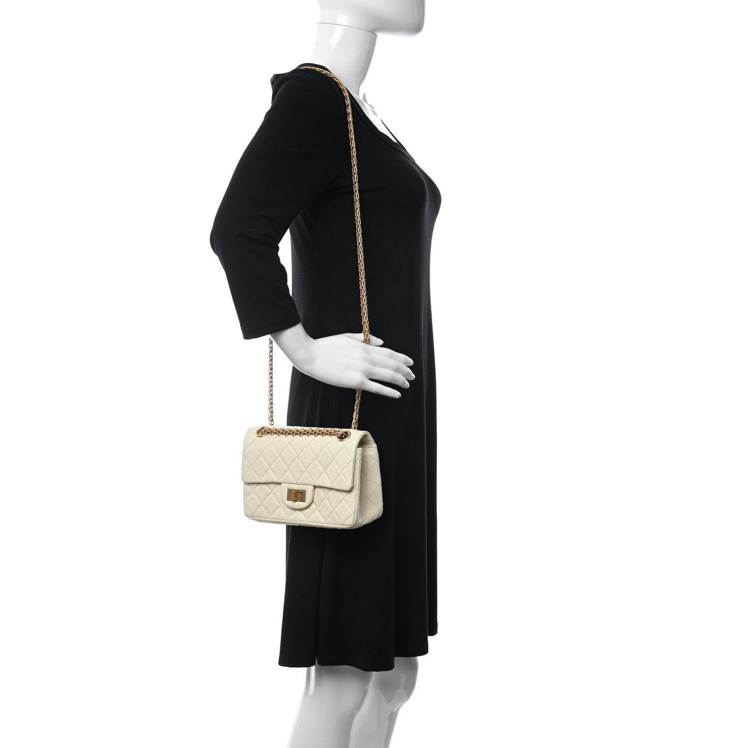 Chanel Aged Calfskin Quilted 2.55 Reissue Mini Flap White 2 of 12