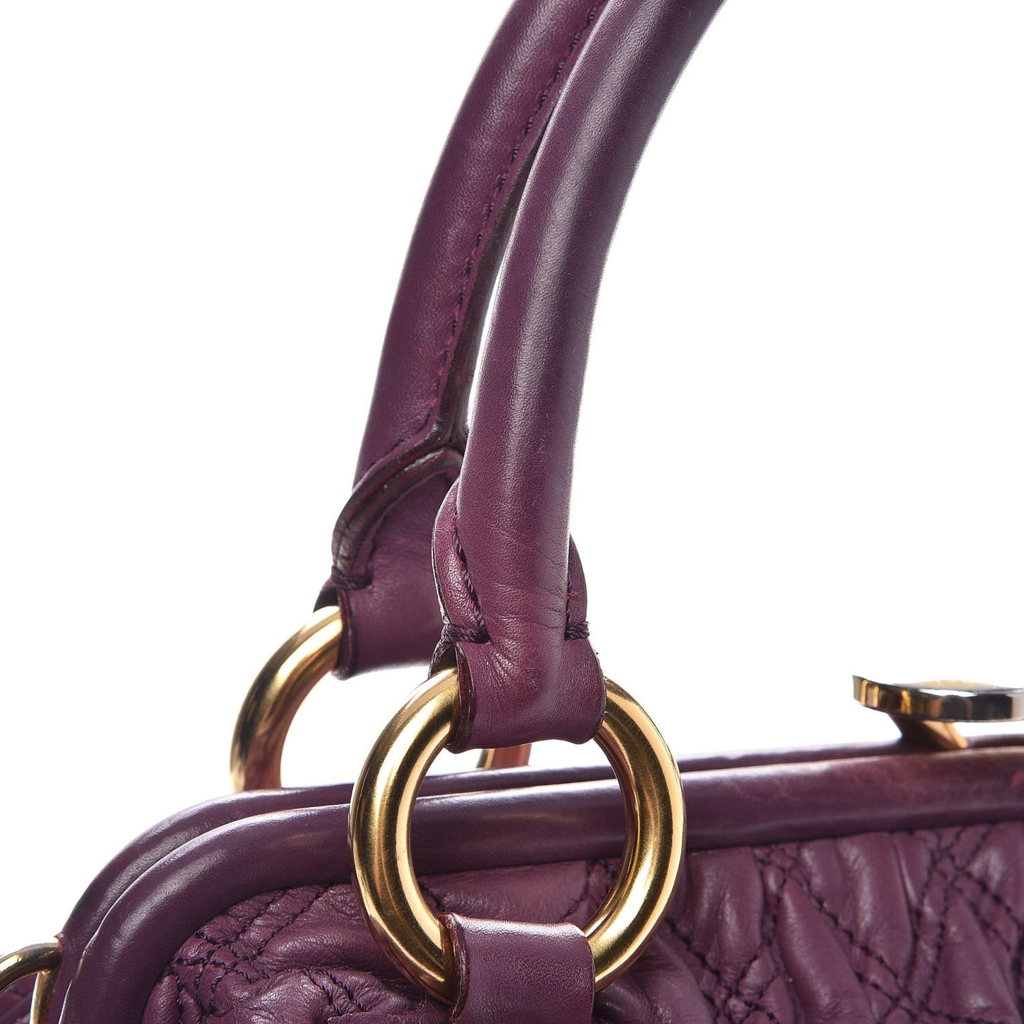Calfskin Quilted Stam Purple