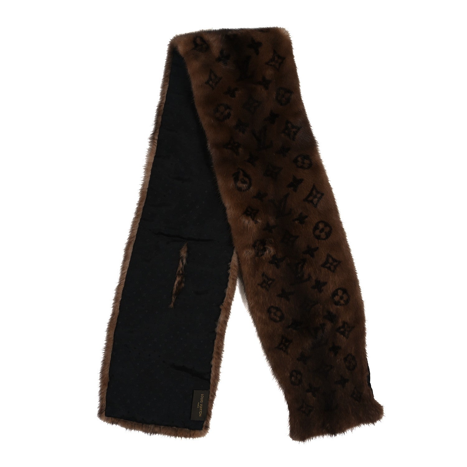 Louis Vuitton Monogram Mink Fur Scarf Stole Wrap 2 of 3