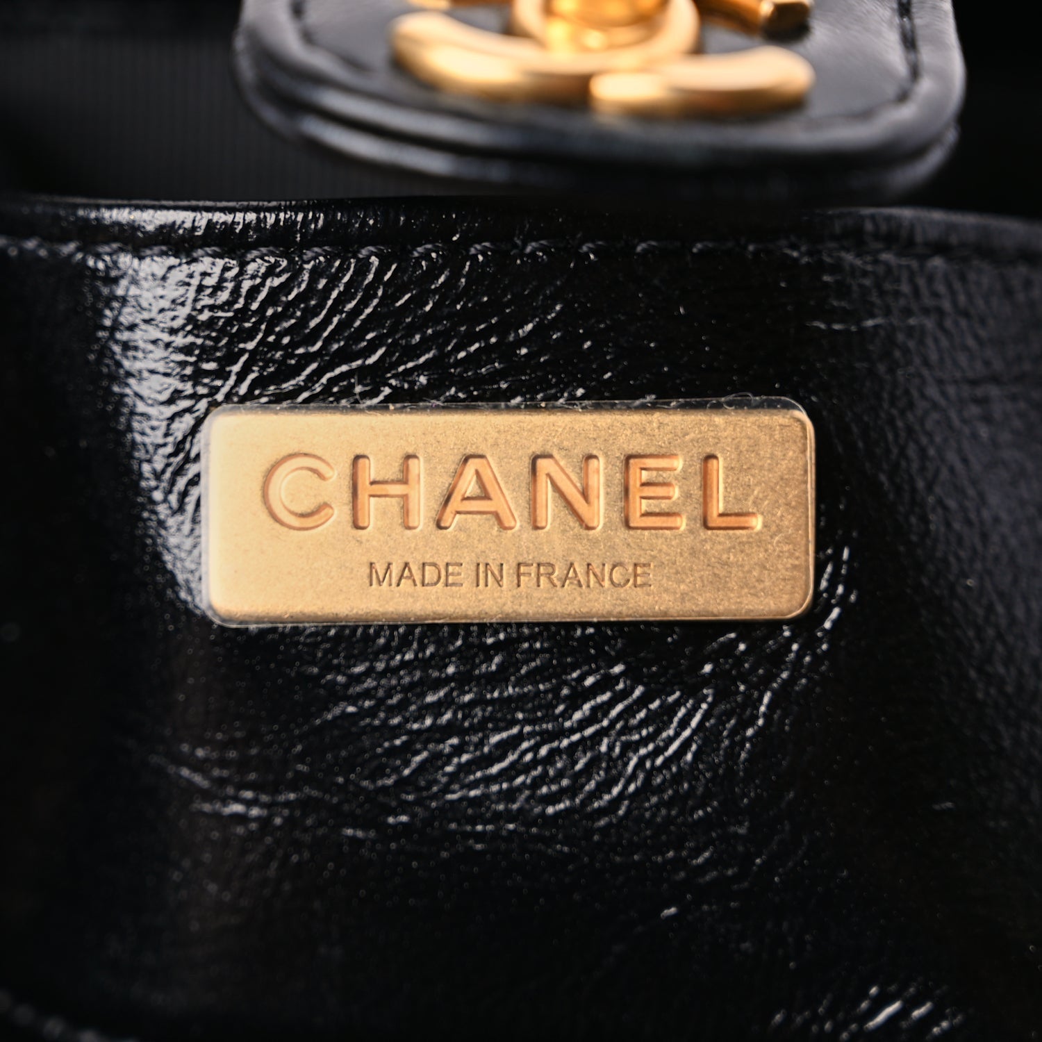 Chanel Shiny Lambskin Quilted Mini Cocodoc Top Handle Bag Black 5 of 9