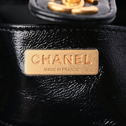Chanel Shiny Lambskin Quilted Mini Cocodoc Top Handle Bag Black 5 of 9