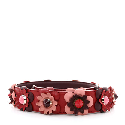 Fendi Vitello Dolce Flowerland Studded Strap You Ribes Bordeaux 2 of 5