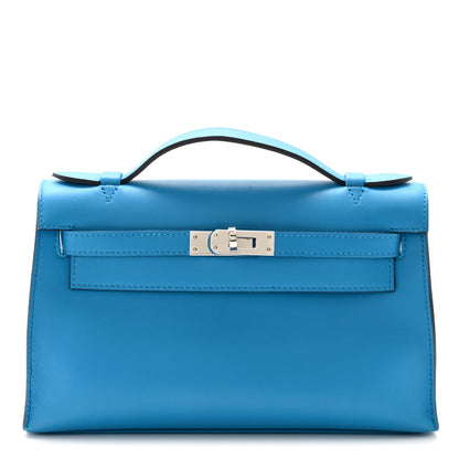 Hermes Swift Kelly Pochette Clutch Bleu Frida 1 of 10