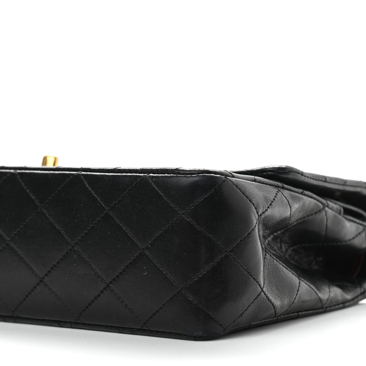 Lambskin Quilted Medium Double Flap Black